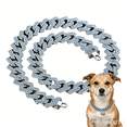 thumbnail image 1 of Dog Chain Collar, Bling Diamond Cuban Link Puppy Collar Glitter Rhinestone Cat Collars for Small Medium Large Pet Dogs, 1 of 5