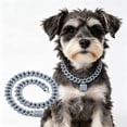 thumbnail image 1 of Dog Chain Collar, Cuban Link Puppy Collar Glitter Rhinestone Cat Collars for Small Medium Large Pet Dogs,Gifts for Pet Lovers(C), 1 of 9