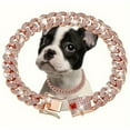 thumbnail image 1 of Dog Chain Collar Diamond Cuban Chain Dog Collar 13mm Wide Dog Necklace Metal Cat Chain Pet Crystal Collar Jewelry Accessories for Small Medium Large Dogs Cats, 1 of 3