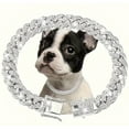 thumbnail image 1 of Dog Chain Collar Diamond Cuban Chain Dog Collar 13mm Wide Dog Necklace Metal Cat Chain Pet Crystal Collar Jewelry Accessories for Small Medium Large Dogs Cats, 1 of 3