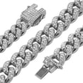 thumbnail image 1 of Dog Chain Diamond Collar with Buckle Strong Heavy Duty Stainless Steel Metal Cuban Link Chain Collar for Small Medium Large Dogs Cats, 1 of 11
