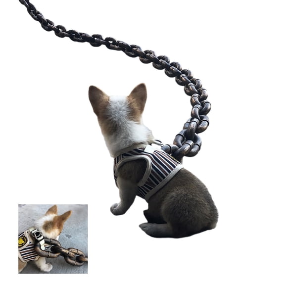 Dog Chain Leash, Lightweight Plastic Training Leash with Antique Chain Look Strong Pull Design, Durable Walking Lead for Medium Large Dogs for Daily Walks Hiking Training