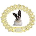 thumbnail image 1 of Dog Chain Necklace with Diamond, Bling Cuban Link Puppy Collars Glitter Rhinestone Cat Jewelry for Small Medium Large Pet Dogs, 1 of 6