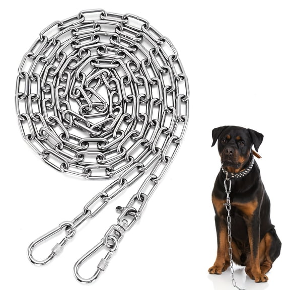 Dog Chain for Yard, 25ft 4mm Tie Out Cable with Swivel Hook for Medium Large Dogs, Chew Proof Rust Proof Heavy Duty Metal Dog Runner Chain Leash Lead for Outside Camping Hiking Park