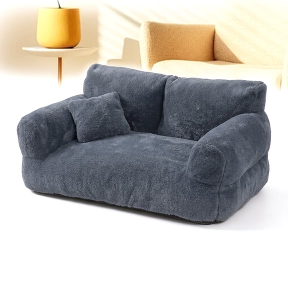 Dog Chair Pet Bed Pet Recliner Chair Multifunctional Pet Supplies Warm And Comfortable with Washable Cover Dog And Cat Sofa for Dogs And Cats dark gray