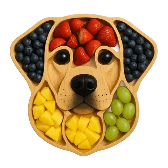 Dog Charcuterie Board, Dog Face Cheese & Meat Serving Platter, Wooden Decorative Board Gift for Dog Lovers, Ideal for Parties, Snacks & Home Decor