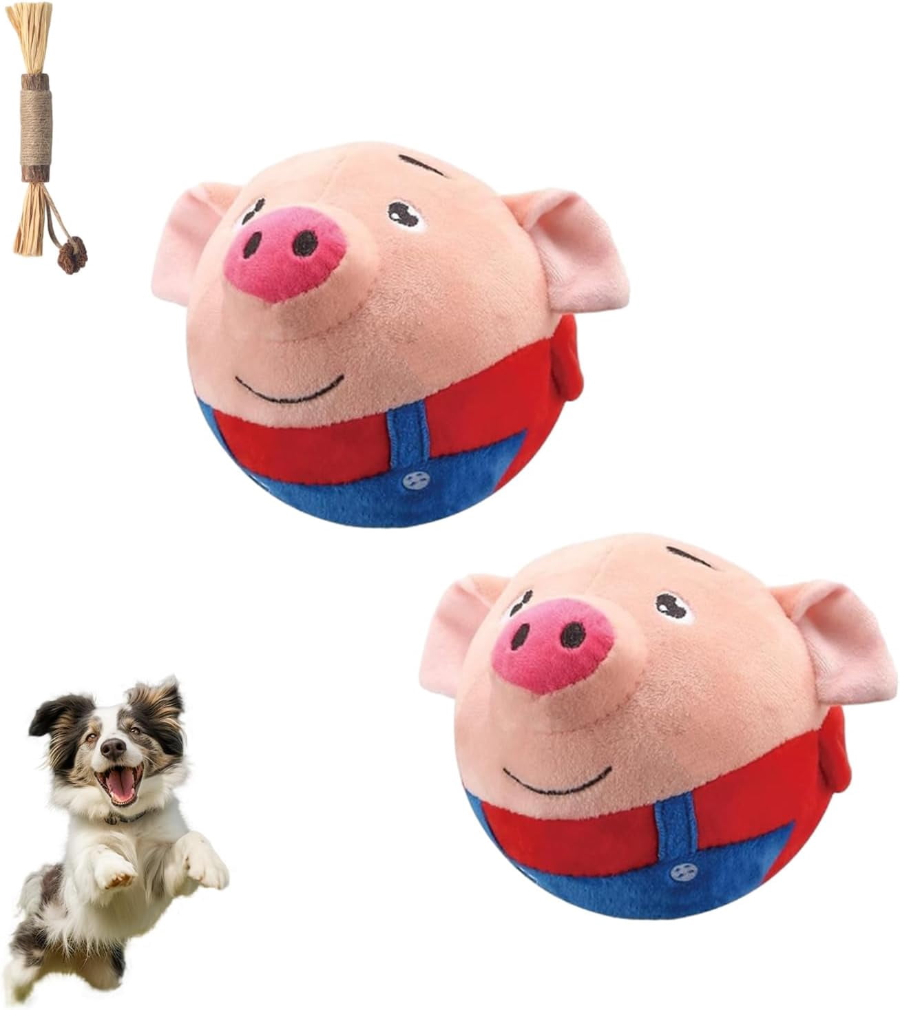 The Dog Charmer - Dog Charmer Interactive Piggy Toy, Bouncing Piggy Dog Toy, Active Moving Pet Plush Toy, Shake Bounce Boredom Talking Toys, Rechargeable Pet Bouncing Balls Toy