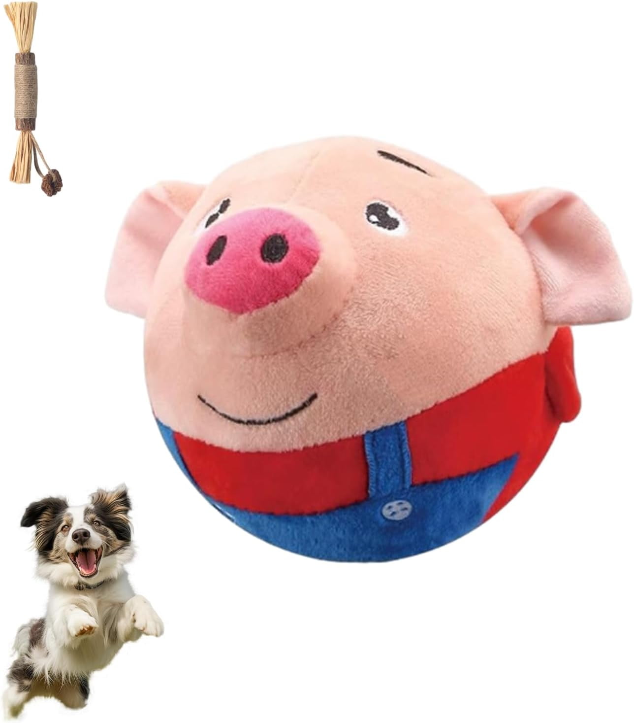 The Dog Charmer - Dog Charmer Interactive Piggy Toy, Bouncing Piggy Dog Toy, Active Moving Pet Plush Toy, Shake Bounce Boredom Talking Toys, Rechargeable Pet Bouncing Balls Toy
