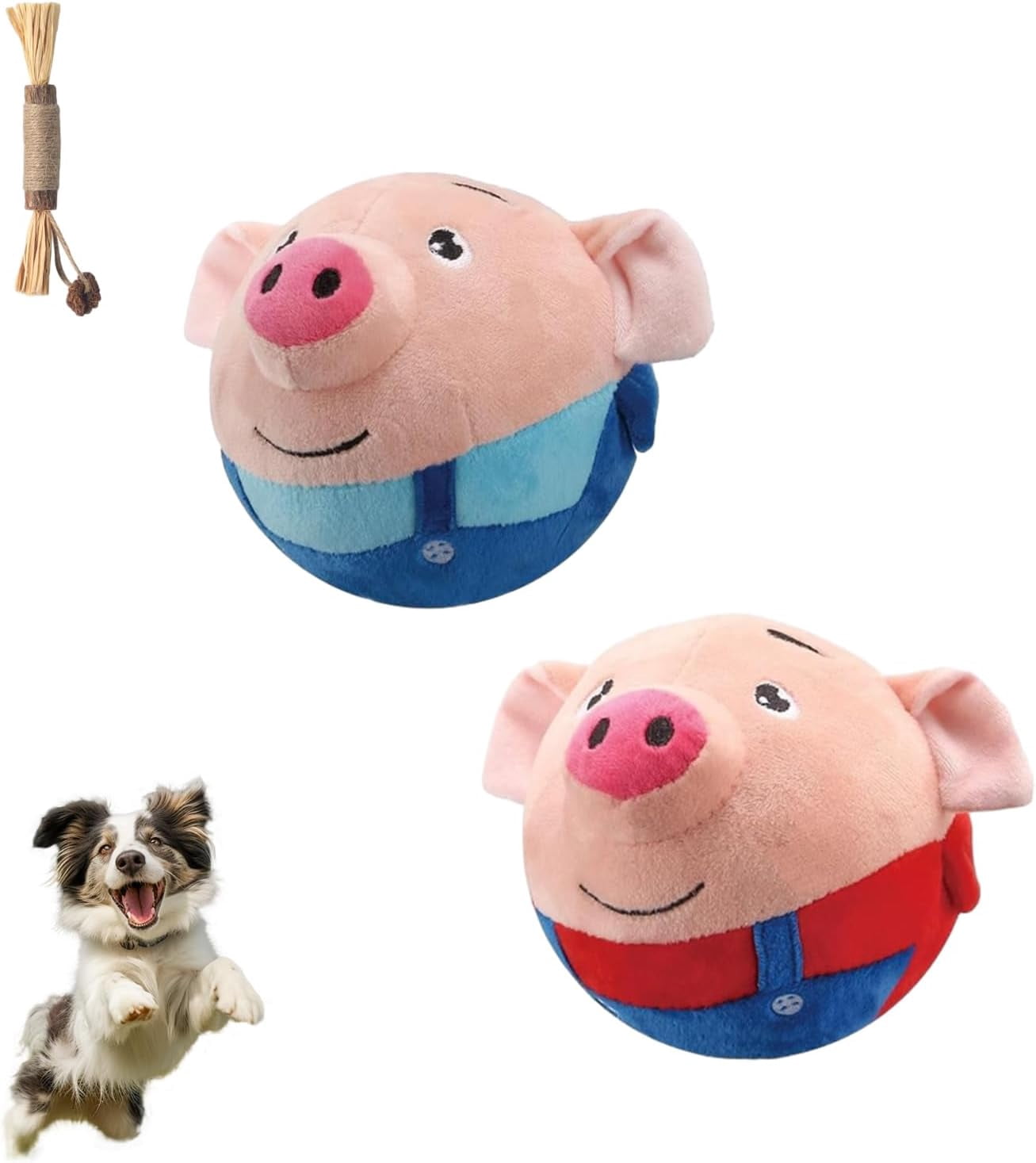 The Dog Charmer - Dog Charmer Interactive Piggy Toy, Bouncing Piggy Dog Toy, Active Moving Pet Plush Toy, Shake Bounce Boredom Talking Toys, Rechargeable Pet Bouncing Balls Toy