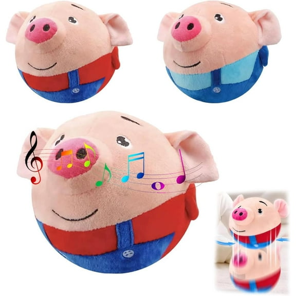 The Dog Charmer - Dog Charmer Porky Pal Interactive Piggy Toy, 2025 New Porky Pal Interactive Piggy Toy, Puptex Bouncing Piggy Dog Toy, Active Moving Pet Plush Toy (Red)