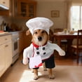 thumbnail image 1 of Dog Chef Halloween Costume - Halloween Scary Dog Costume with Knife and Hat, Pet Cosplay Outfit with Arms, Trimmable Hook & Loop Fastener for Fitting Small Medium Large Dogs, 1 of 7