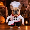 thumbnail image 1 of Dog Chef Halloween Costume - Halloween Scary Dog Costume with Knife and Hat, Pet Cosplay Outfit with Arms, Trimmable Hook & Loop Fastener for Fitting Small Medium Large Dogs, 1 of 7