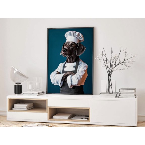 Dog Chef Kitchen Art Print Animal Decor