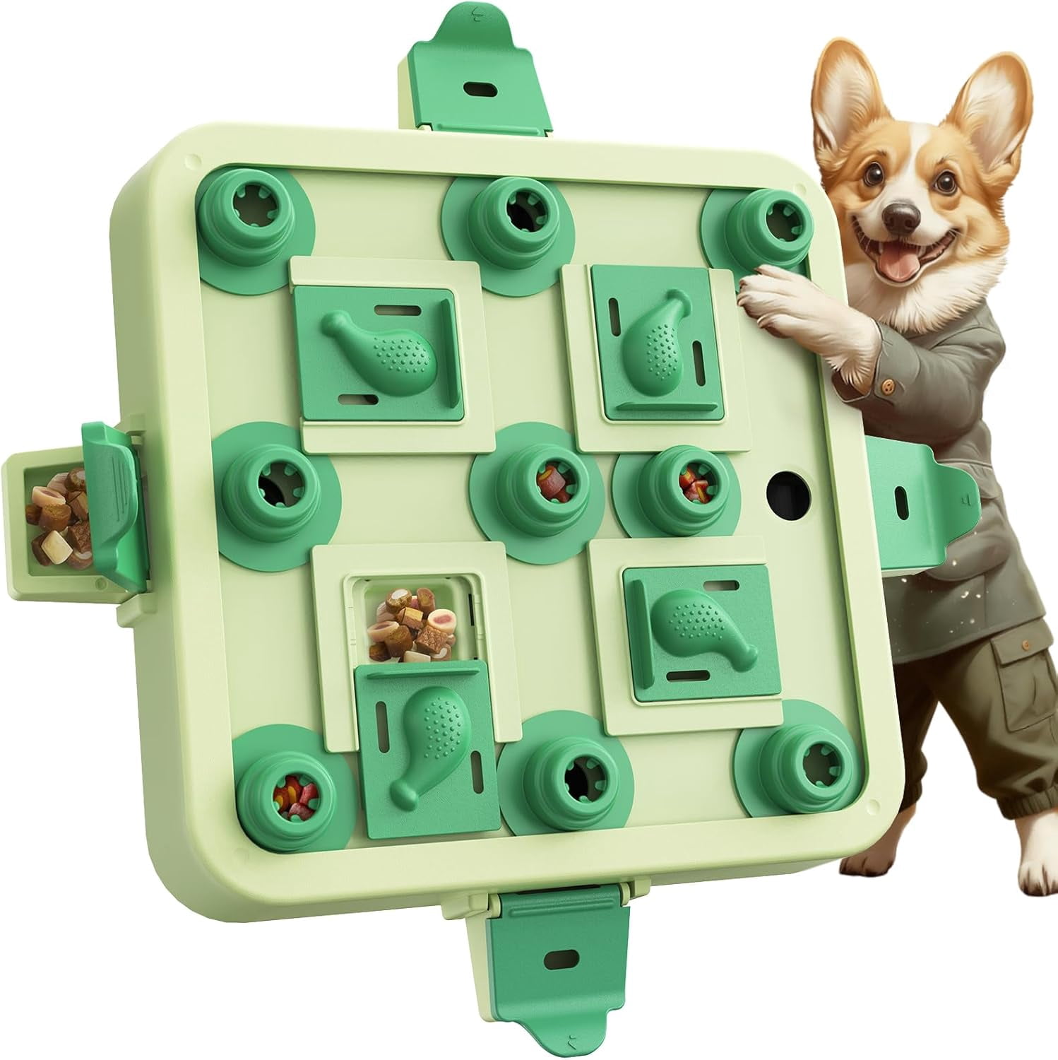 Dog Chess Puzzle Toy, Large Size, U.S. Brand & Design, 3 Levels of Step-by-Step Challenge for Smart Dogs Interactive Boredom Buster Mental Stimulation Enrichment Toys Puppy Treat Brain Puzzles