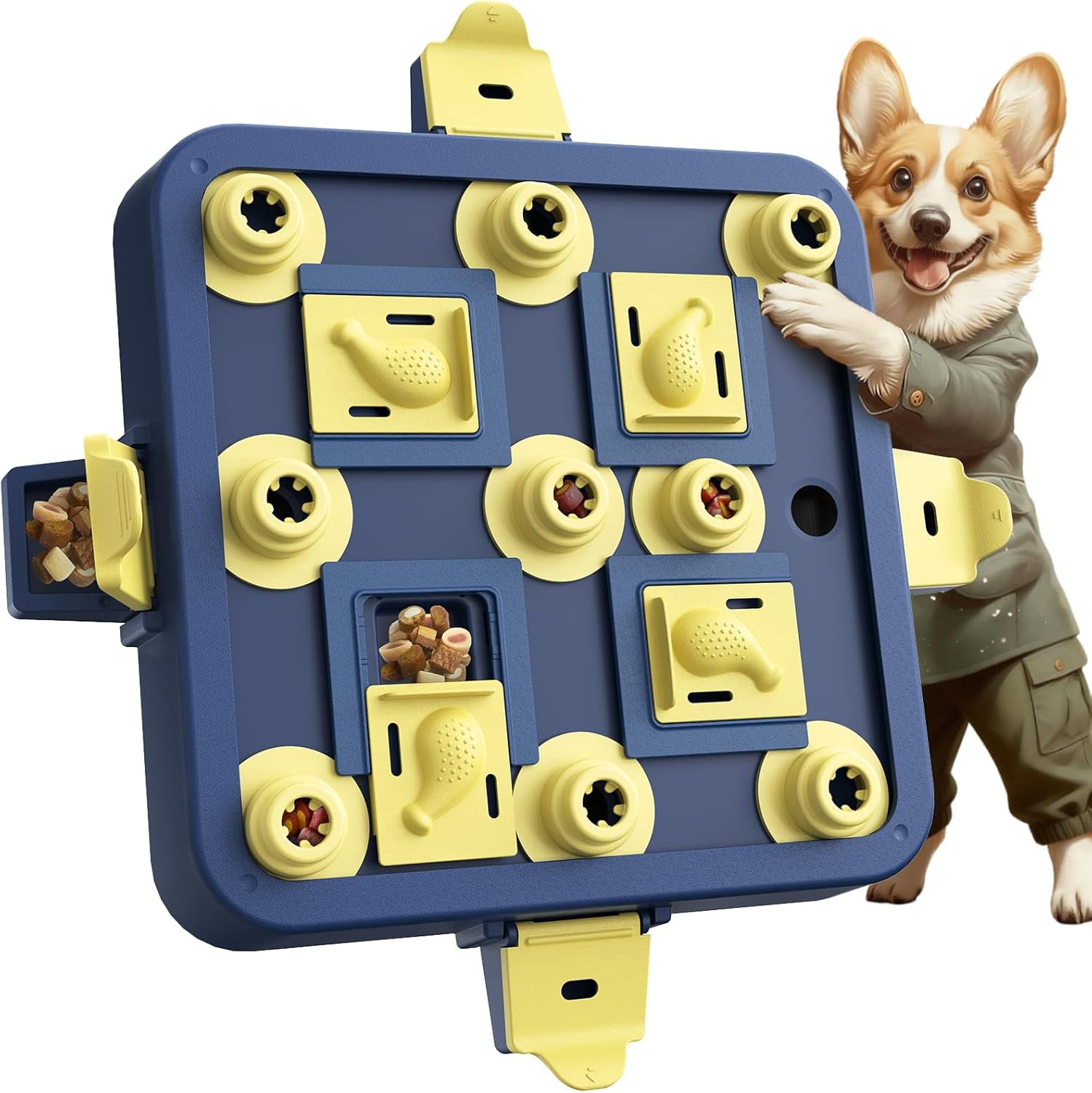 Dog Chess Puzzle Toy, U.S. Brand & Design - 3 Levels of Step-by-Step Challenge,Easy-to-Advanced for Smart Dogs Interactive Boredom Buster Mental Stimulation Enrichment Puppy Treat Brain Games
