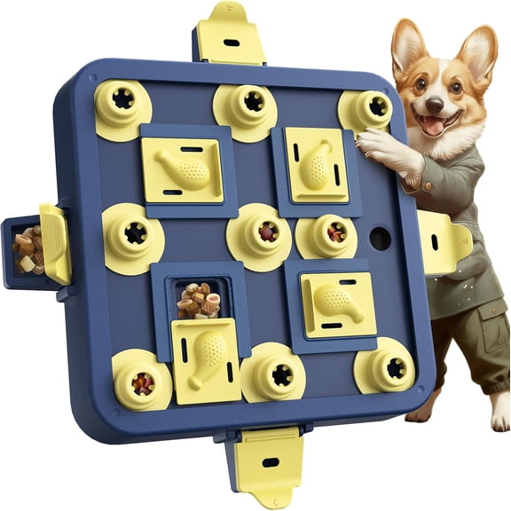 Dog Chess Puzzle Toy, U.S. Brand & Design - 3 Levels of Step-by-Step Challenge,Easy-to-Advanced for Smart Dogs Interactive Boredom Buster Mental Stimulation Enrichment Puppy Treat Brain Games