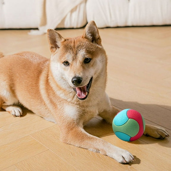 Dog Chew Ball, Tough TPR Interactive Teething Ball Durable Bounce Toy for Aggressive Chewers, Teeth Cleaning Anxiety Relief Toy for Small Medium Large Dogs for Indoor Outdoor Play