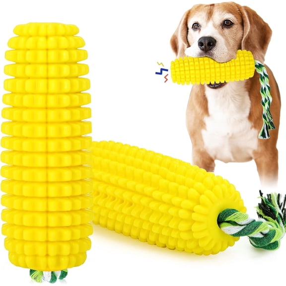 Dog Chew Corn Toy,for Aggressive Chewers Small Medium Large Breed,Interactive Squeaky Dog Tooth Cleaning Tool Water Float Toy,Suitable for Small,Medium and Large Dogs