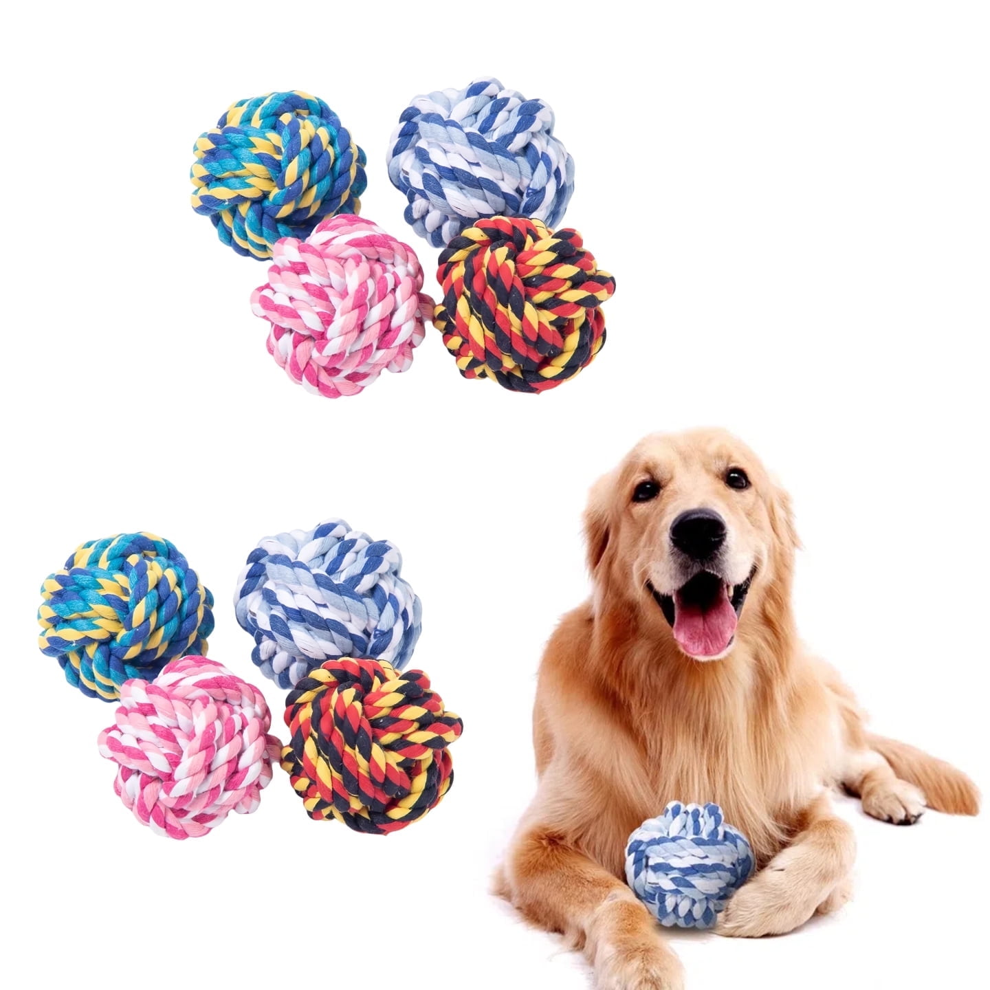 Dog Chew Rope Balls Toys for Aggressive Chewers, 4 Pieces Durable Dog ...
