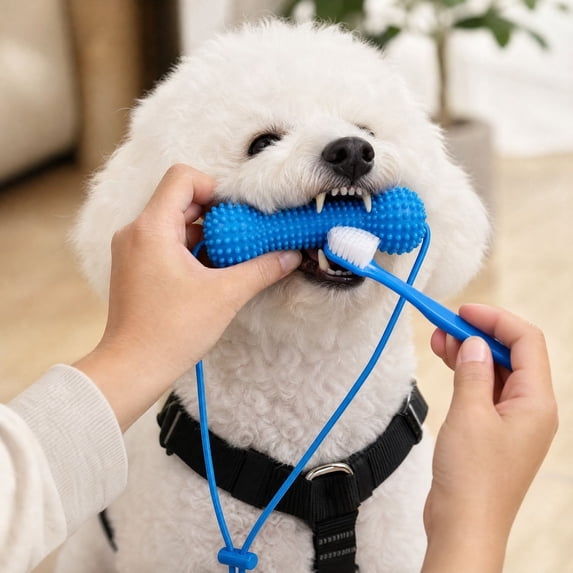 Dog Chew Stick Toy Interactive Pet Toy for Teething Cleaning with Adjustable Pull Rope Bone Shaped Rubber Chew for Puppies Adult Dogs