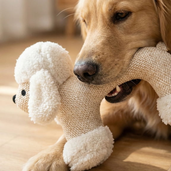 Dog Chew Toy For Aggressive Chewers, Cat Interactive Plush Squeaky Toys, Durable Cotton Rope & Soft Plush Tug Toys For Small Medium Dogs Cats Puppies Teething Training, 1Pc