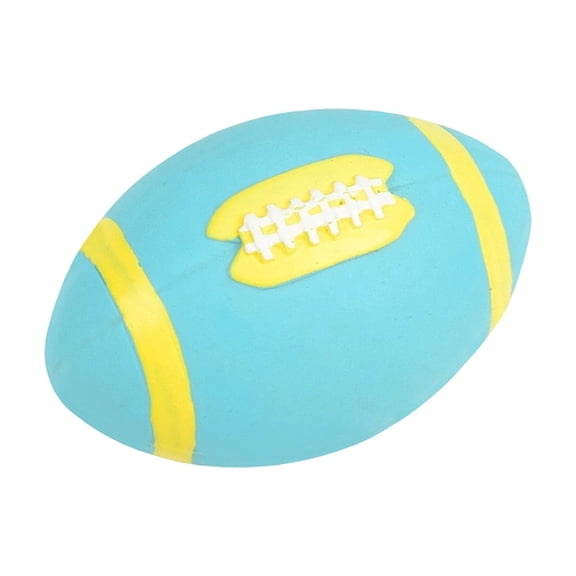 Dog Chew Toy, Dog Football, Mini Football, 6X3 In, Latex, Turquoise, Squeaky, 1 Pc, Pet Toy