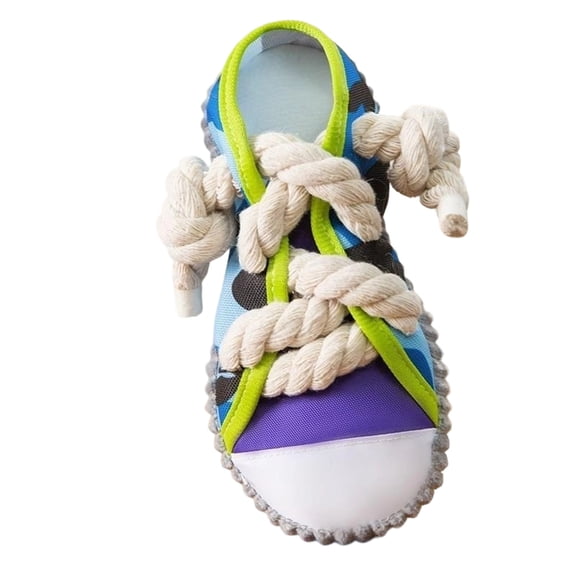 Dog Chew Toy – Dog Shoe-Shaped Squeaky Cotton Rope Toy for Teething, Boredom Relief & Interactive Play, Durable & Pet-Safe, 8.5 Inch