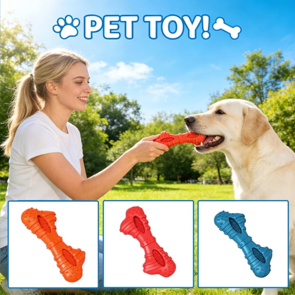 Dog Chew Toy Silicone Teething Stick Bite-Resistant-Toothbrush for Small Medium Dogs Teeth Cleaning Pet Toy Boredom Buster Interactive Puppy Chew Toy, 1Pcs Blue