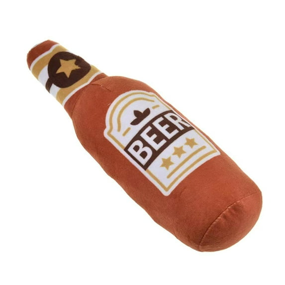 Dog Chew Toy Squeak Tug-of-war Beer-Bottle Shape for Medium & Small