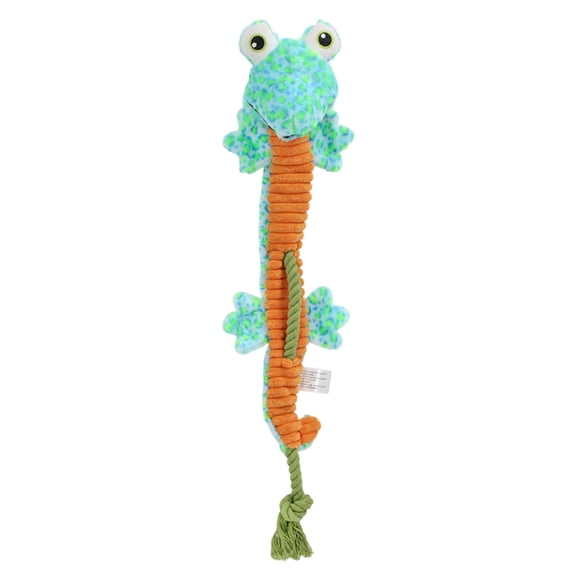 Dog Chew Toy, Squeaky Plush Rope Lizard Toy, Teal 1 Pack for Medium Small Large Dogs, Interactive Tug Play Bite Resistant Puppy Teething Toy for Indoor Outdoor Pet Entertainment