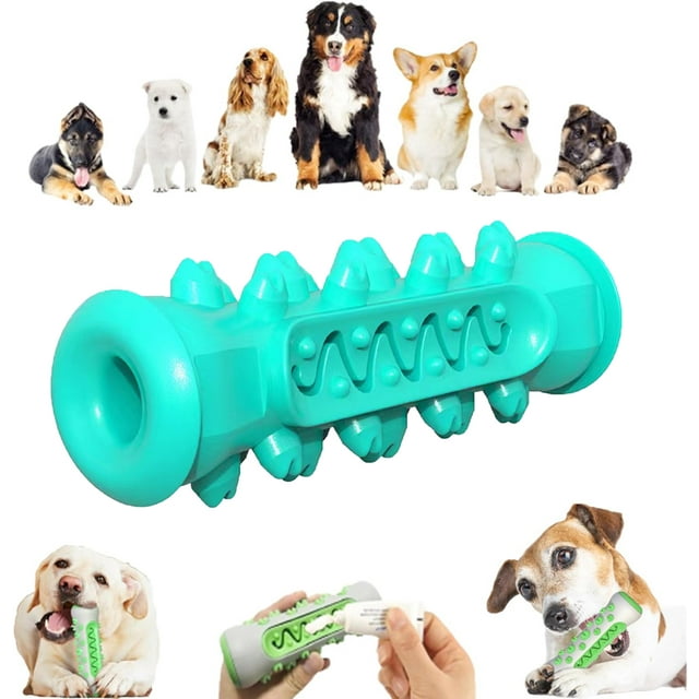 Dog Chew Toy Squeaky Toothbrush Durable Rubber Dog Toys for Teeth