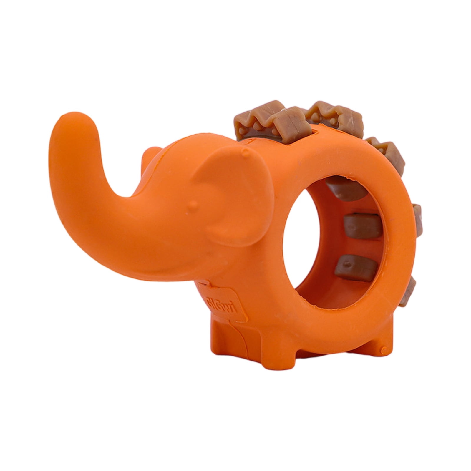 Dog Chew Toy for Teething, Interactive Treat - Dispensing Rubber Toy with Elephant Design, Durable & Engaging for Puppies Small Medium Large Dogs - Orange