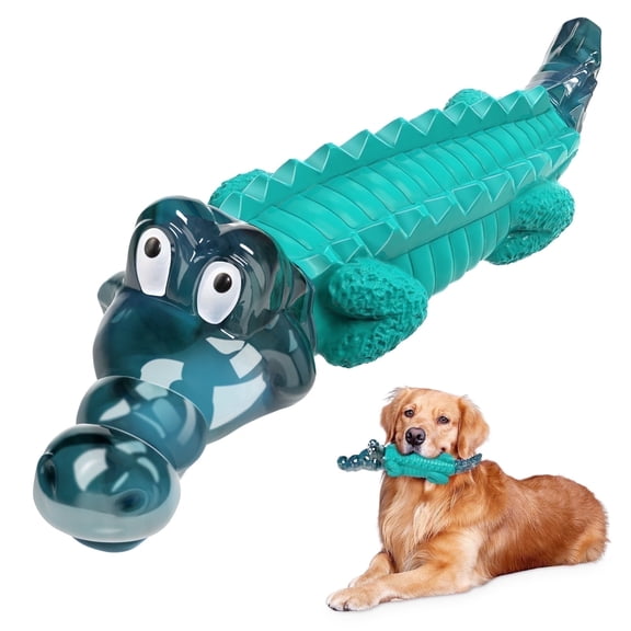 Indestructible Alligator Dog Chew Toy for Aggressive Chewers, Milk Flavored