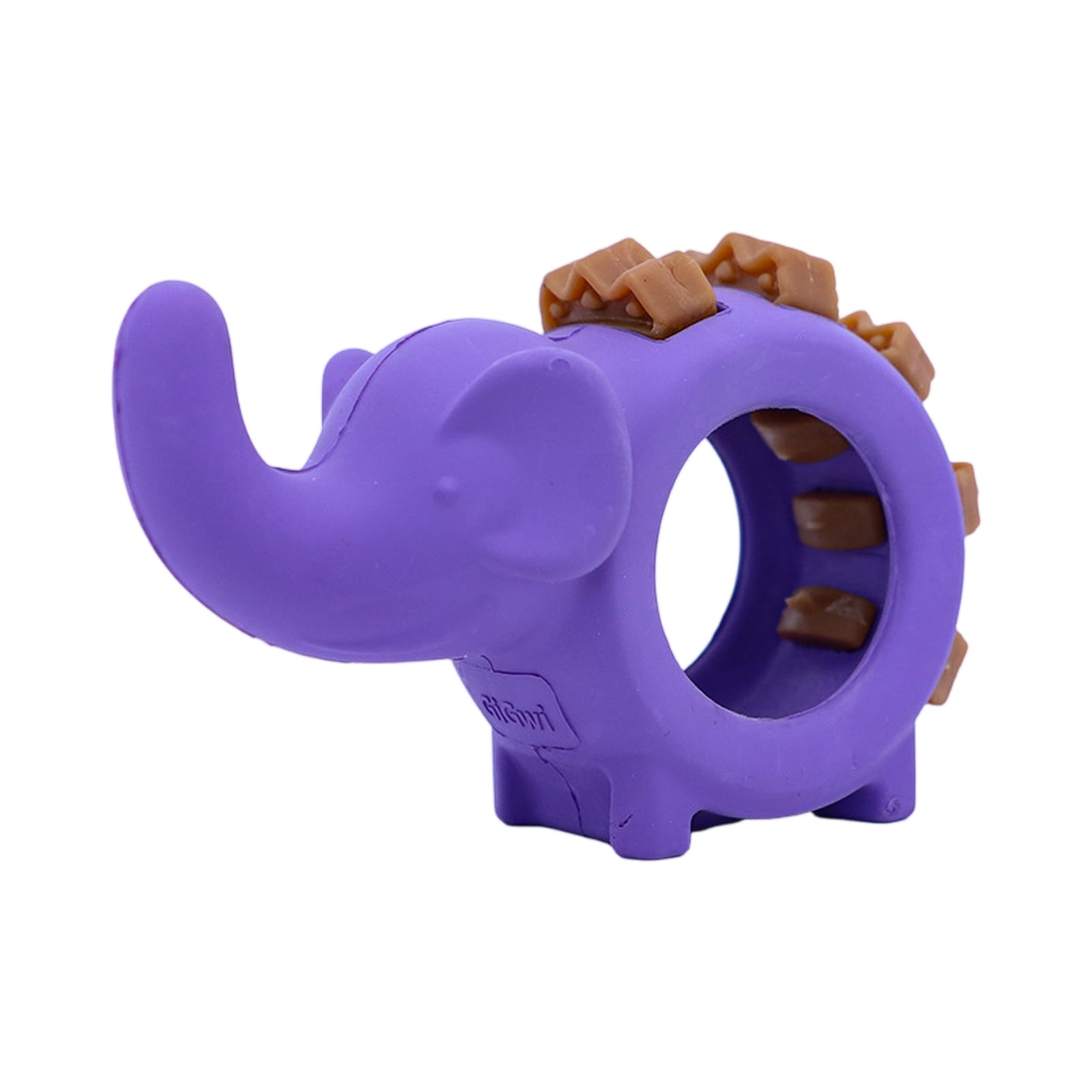 Dog Chew Toy for Teething, IQ Treat Dispensing Rubber Toy with Elephant Shape, Durable for Puppies Small Medium Large Dogs - Purple