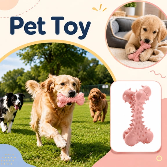 Dog Chew Toy with Barbed Bone Shape, Indestructible Tough Durable Dog Molar Stick for Medium & Large Dogs