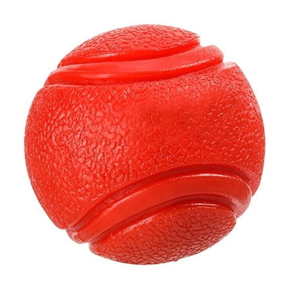 Dog Chew Toys,2.36 Inch Solid Elastic Rubber Dog Toys for Interaction,Dog Training Ball for Small Dog(No Rope）,Red
