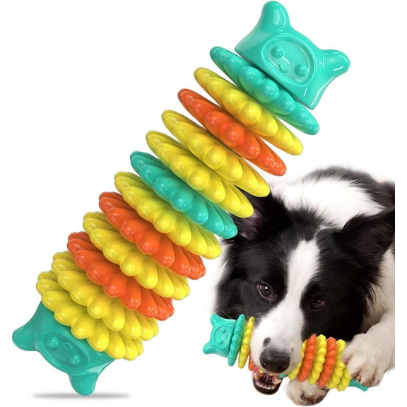 Dog Chew Toys for Aggressive Chewers, Durable Dog Toys for Large Medium Small Breed Dogs, Rubber Indestructible Dog Teething Toys, Tough Interactive Outdoor Dog Toys for Entertainment, Blue