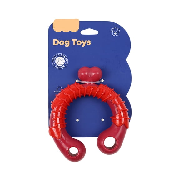 Dog Chew Toys For Aggressive Chewers, Durable Nylon Dog Ring Toy With Textured Surface For Teeth Cleaning, Interactive Dog Toy For Medium To Large Dogs - Red