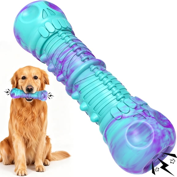Durable Dog Chew Toy for Aggressive Chewers - Squeaky Rubber Toy with Milk Scent & Protruding Texture for Large & Medium Dogs - Perfect Dog Toys to Keep Them Busy