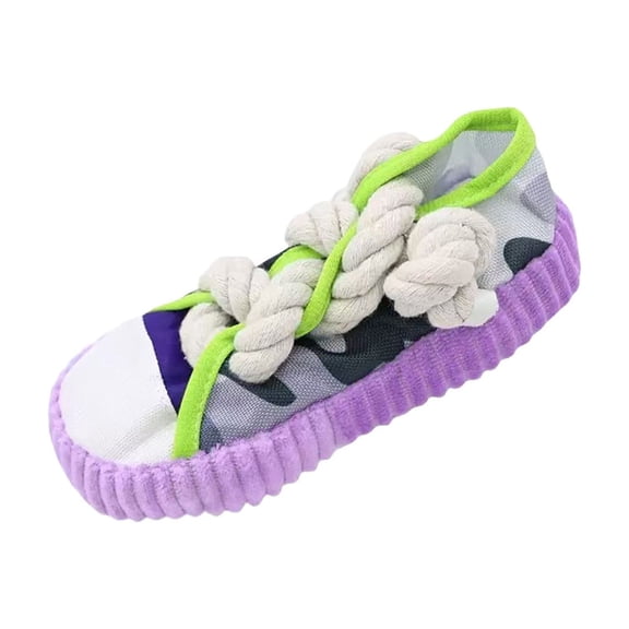 Dog Chew Toys, Interactive Funny Shoe Squeaky Toy for Puppy Teething, To Keep Them Busy for Outdoor Small and Medium Dogs Purple