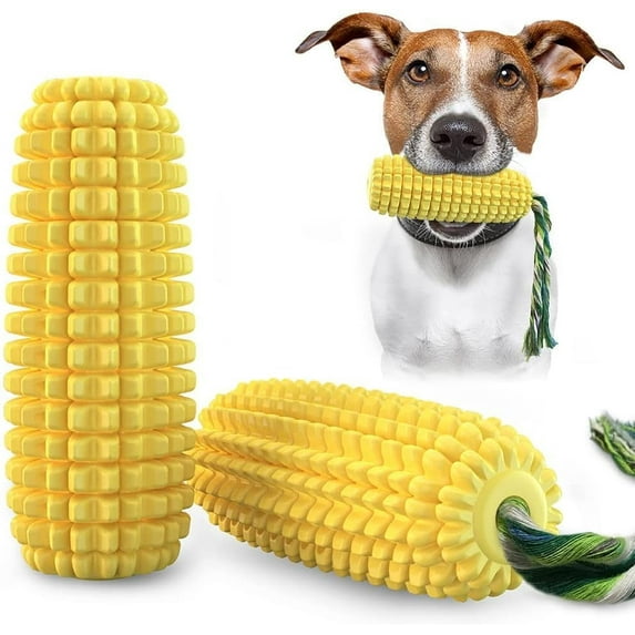 Dog Chew Toys Squeak NonSqueak,Toothbrush Cleaning Teeth,Interactive Relieve Boredom Corn Toys,Puppy Aggressive Chewer and Other Medium,Large Dog