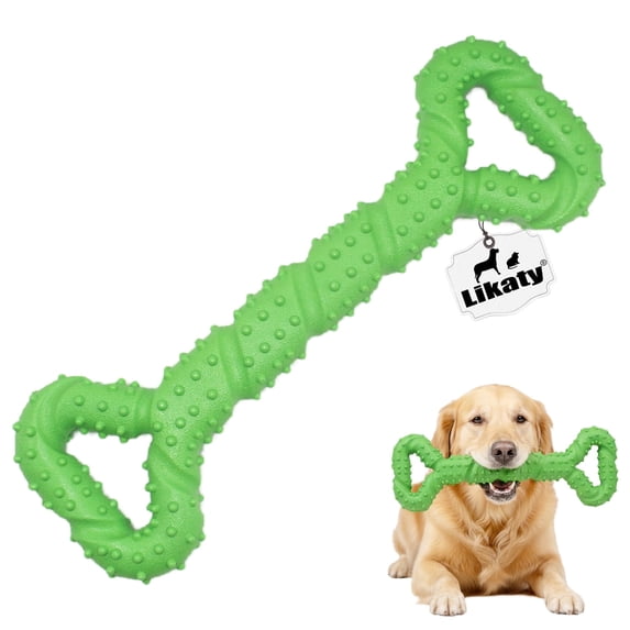 Dog Chew Toys for Aggressive Chewers, Likaty Indestructible Dog Toy Puppy Chew Teething Toys for Large Medium Small Dogs,Green