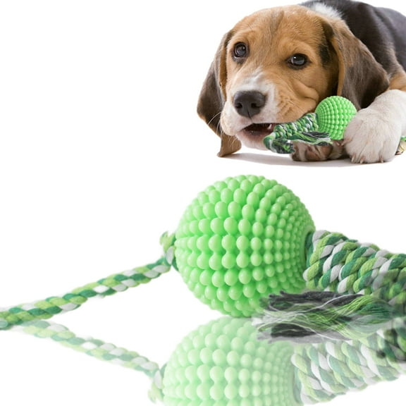 Dog Chew Toys for Aggressive Chewers, Likaty Indestructible Rope Dog Ball Toy Puppy Chew Teething Toys for Large Medium Small Dogs,Green