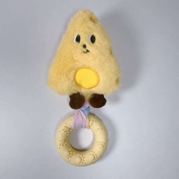 Dog Chew Toys for Aggressive Chewers, Squeaky Plush & Rubber Rings, Teething Relief for Puppies, Ideal for Tug of War & Solo Play (G)