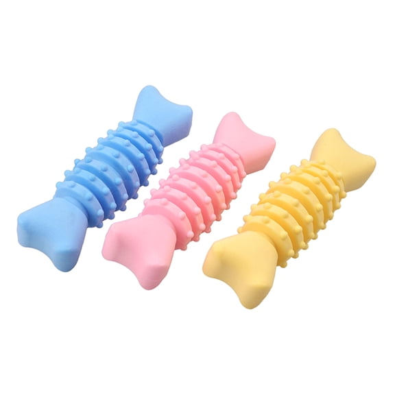 Dog Chewing Toy TPR Teether Bone Toy Interactive Dogs Chew Toy Soft Toothbrush