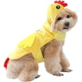 thumbnail image 1 of Dog Chicken Costume Soft Crystal Fleece Pet Hoodie，Adjustable Wrap Puppy Transformation Outfit for Small Medium Dogs, Halloween Party Cosplay Clothes, 1 of 6