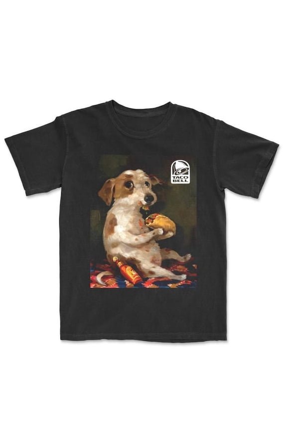 Dog Chill With Taco Vintage Graphic T-shirt, Funny Meme Shirt , Dog Lover Unisex Shirt