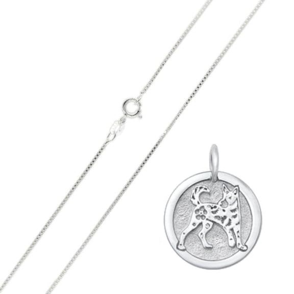 Dog Chinese Zodiac Pendant Necklace, Sterling Silver 925
