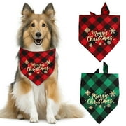 Dog Christmas Bandana Classic Buffalo Plaid Pets Scarf Triangle Bibs Kerchief for Small Medium Large Dogs Cats Pets Birthday Gift Accessories,Red