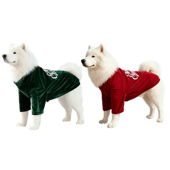 Dog Christmas Clothes - Large Dog Christmas Pullover Sweater, Soft Durable Winter Outfits with Merry Christmas Embroidery Design, Dogs & Cats Halloween, Thanksgiving, Christmas Costume